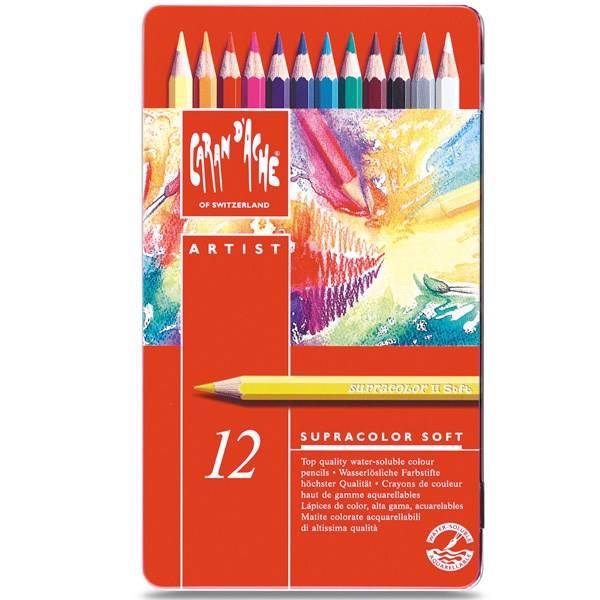 مداد آبرنگی 12 رنگ کارن داش سری آرتیست کد 3888312، Caran dAche Artist 12 Watercolor Pencil 3888312