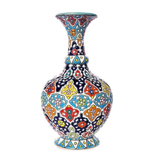 گلدان سفالی گالری صلصال طرح میناکاری کد 247