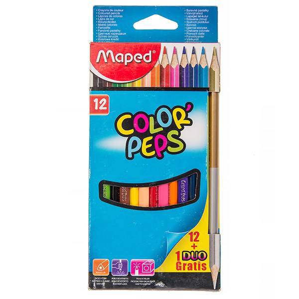 مداد رنگی 12 رنگ مپد مدل کالر پپس کد 832021، Maped 12 Color Peps Colors pencil