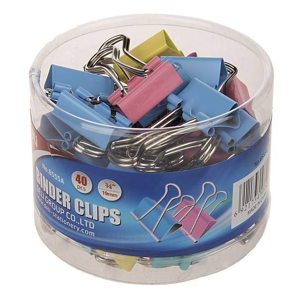 گیره کاغذ دلی سایز 19 میلی متر - بسته 40 عددی، Deli Paper Clip Size 19mm - Pack of 40