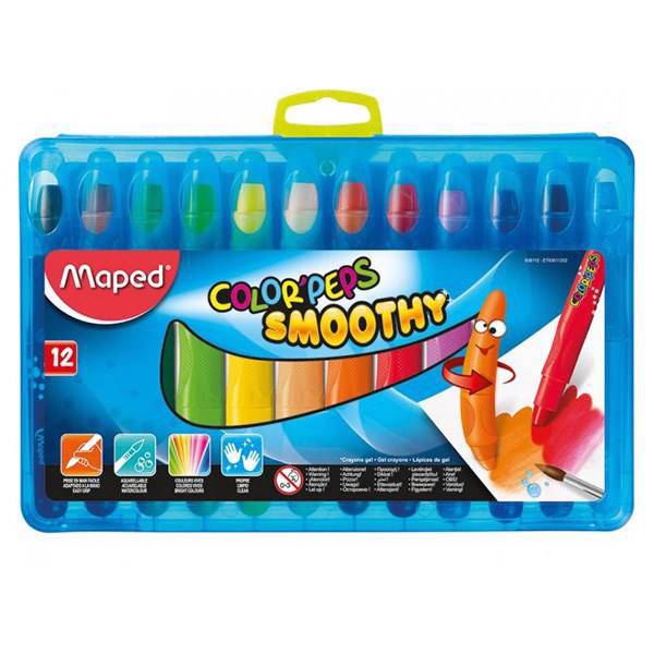 پاستل 12 رنگ مپد مدل کالر پپس کد 836112، Maped Color Peps Smoothy 12 Colors Pastel