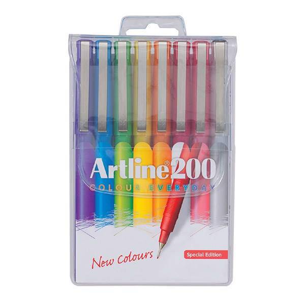 بسته 8 رنگ روان نویس آرت لاین مدل EK-200cc، Artline EK-200cc 8 Color Rollerball Pen