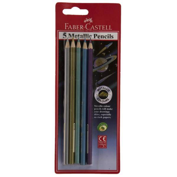 مداد متالیک 5 رنگ فابر کاستل، Faber-Castell 5 Color Metallic Pencil