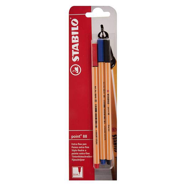 روان نویس 3 رنگ استابیلو مدل Point 88، Stabilo Point 88 3 Color Rollerball Pen
