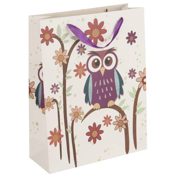 پاکت هدیه عمودی طرح جغد 2، Owl Design 2 Vertical Gift Bag