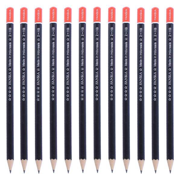 مداد مشکی فانسیا مدل اچ بی-بسته 12 عددی، Fansia HB Pencils -12PCS