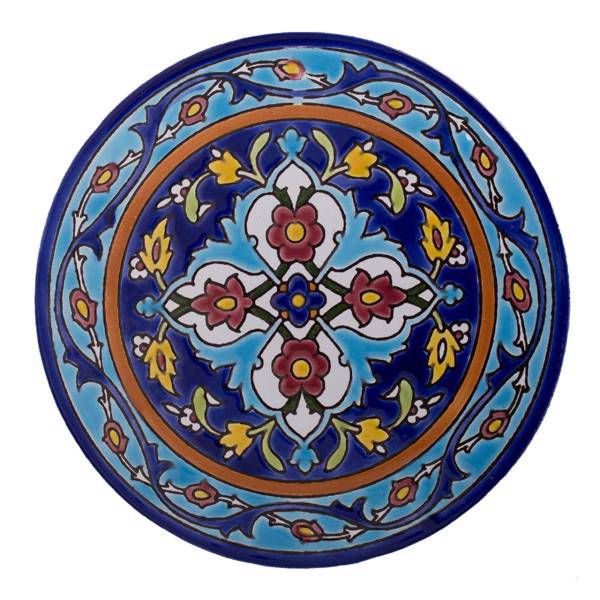 کاشی هفت رنگ قطر 20 سانتیمتر گالری مند مدل MK13 طرح اسلیمی