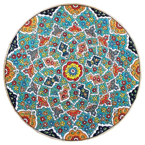 بشقاب سفالی میناکاری قطر 25 کد 401