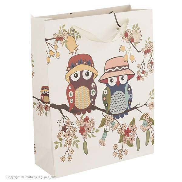 پاکت هدیه عمودی طرح جغد 1، Owl Design 1 Vertical Gift Bag