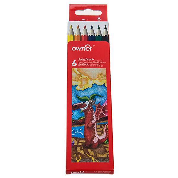 مداد رنگی 6 رنگ اونر مدل دورالید تکنولوژی، Owner Duralead Technology Color Pencil - Pack of 6