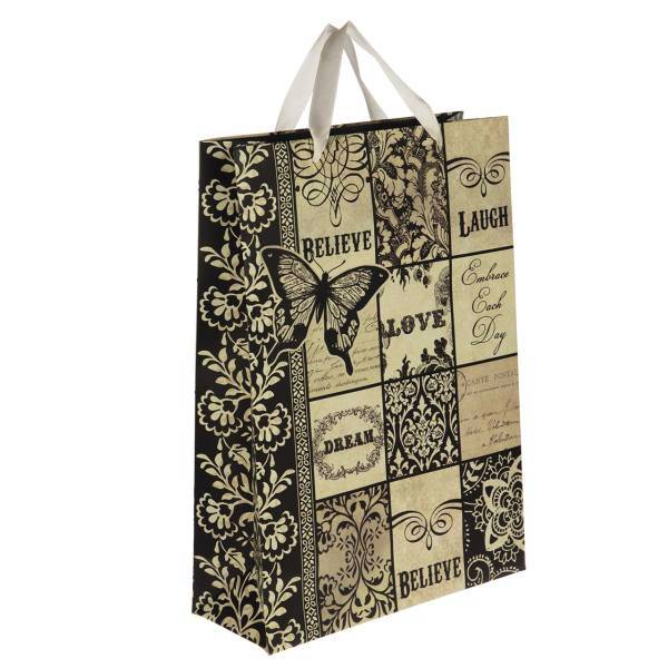 پاکت هدیه عمودی طرح پروانه، Butterfly Design Vertical Gift Bag