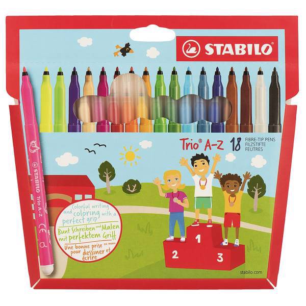 ماژیک رنگ آمیزی 18 رنگ استابیلو مدل Trio A-Z، Stabilo Trio A-Z 18 Color Painting Marker