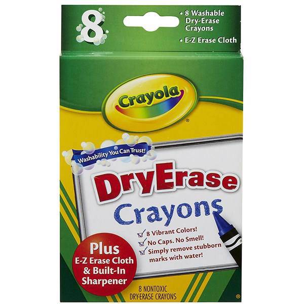 پاستل روغنی 8 رنگ کرایولا مدل Dry-Erase، Crayola Dry-Erase Crayons Pack Of 8