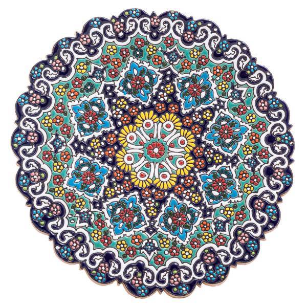 بشقاب سفالی آرت گالری طرح میناکاری کد A3036
