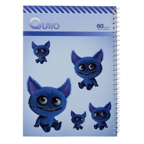 دفتر مشق کوییلو طرح هیولای آبی بانمک 60 برگ، Quilo Cute Blue Monster 60 Sheets Homework Notebook