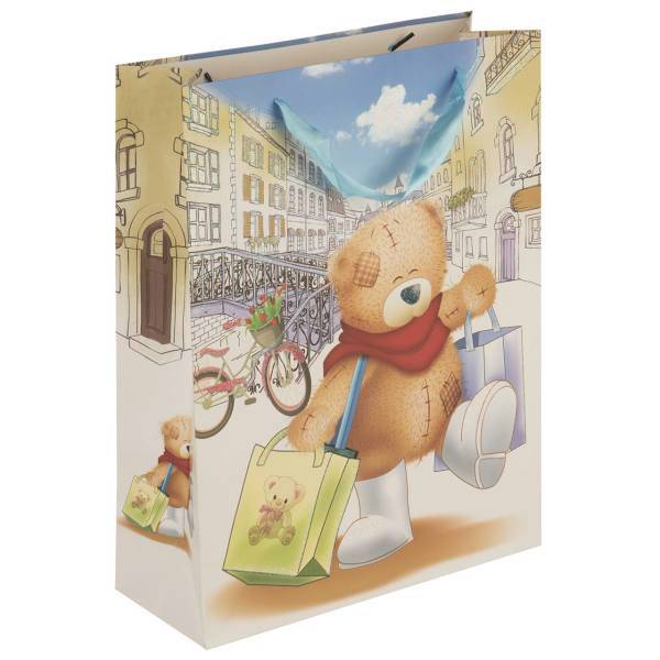 پاکت هدیه عمودی طرح خرس 4، Bear Design 4 Vertical Gift Bag