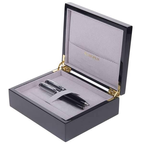 ست خودکار و خودنویس یوروپن مدل Fortبا گیره نقره ای، Europen Fort Ballpoint Pen and Fountain Pen Set With Silver Clip