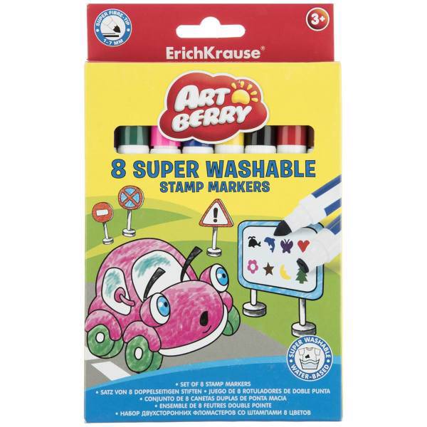 ماژیک رنگ آمیزی 8 رنگ اریک کراوزه مدل Super Washable Stamp، ErichKrause Super Washable Stamp 8 Color Painting Marker