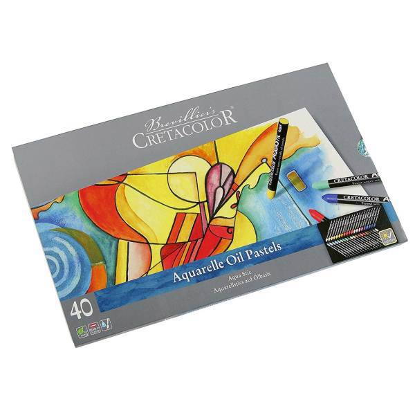 پاستل روغنی آبرنگی 40 رنگ کرتاکالر مدل 45040، Cretacolor 45040 40 Color Aquarelle Oil Pastels