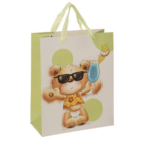 پاکت هدیه عمودی طرح خرس 7، Bear Design 7 Vertical Gift Bag