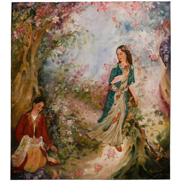 تابلو مینیاتور طرح طبیعت کد 373365 اثر استاد ماندانا اسدی