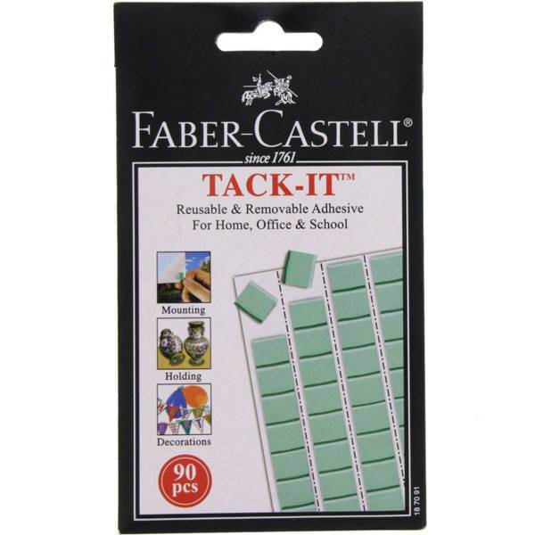 چسب خمیری فابر کاستل مدل Tack Ii Reusable and Removable بسته 90 عددی، Faber Castell Tack Ii Reusable and Removable Adhesive Pack of 90