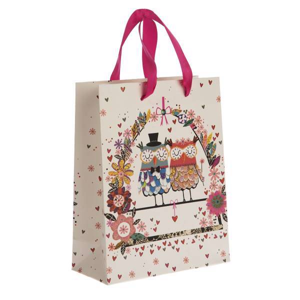 پاکت هدیه عمودی طرح جغد 3، Owl Design 3 Vertical Gift Bag