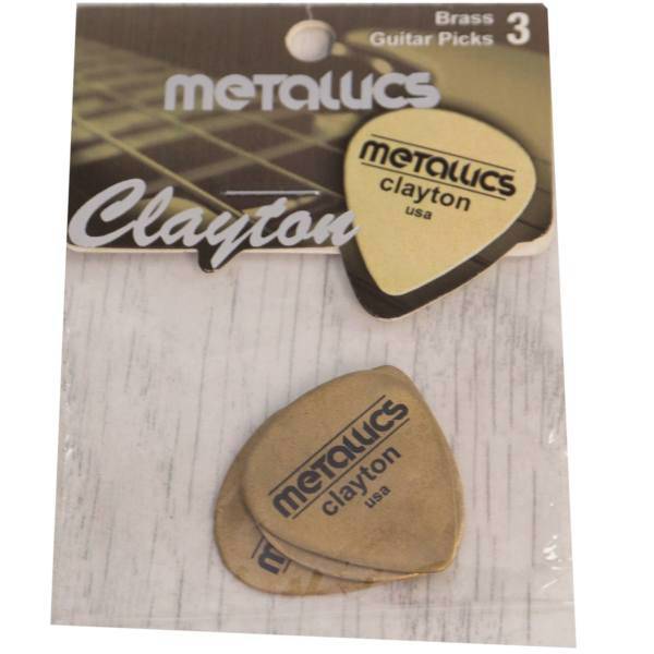 پیک گیتار الکتریک کلایتون مدل نازک Brass Metallics بسته‌ سه عددی، Clayton Brass Metallics Guitar Picks 3 Pack