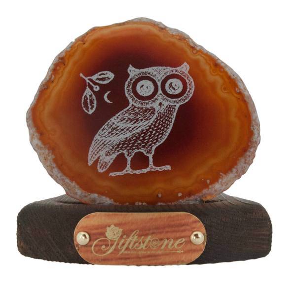 جاشمعی عقیق گیفت استون طرح بوف کور، Giftstone The Blind Owl Agate Candle Stick