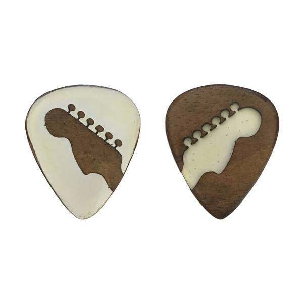 پیک چوبی اپکسی رزین و گردو ترکیبی 2 گیتار چوپیک بسته 2 عددی، Chopick Walnut and Epoxy Resin Mix 2 Guitar Wooden Picks Pack Of 2