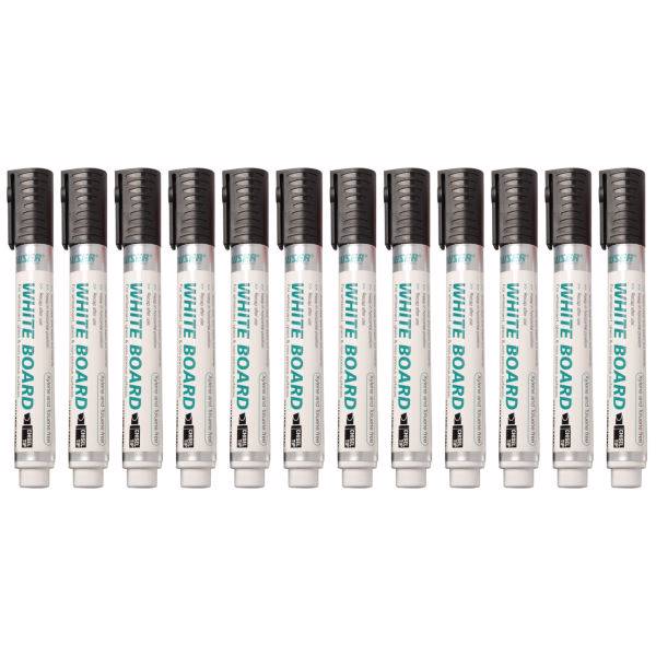 ماژیک وایت برد هایزر مدل 12BBGR نوک تخت بسته 12عددی، Hauser