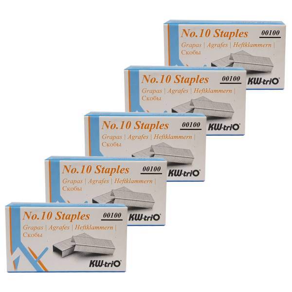 سوزن منگنه کی دبلیو تریو سایز 10 - بسته 5000 عددی، KW-Trio Staples No.10 Pack of 5000Pcs