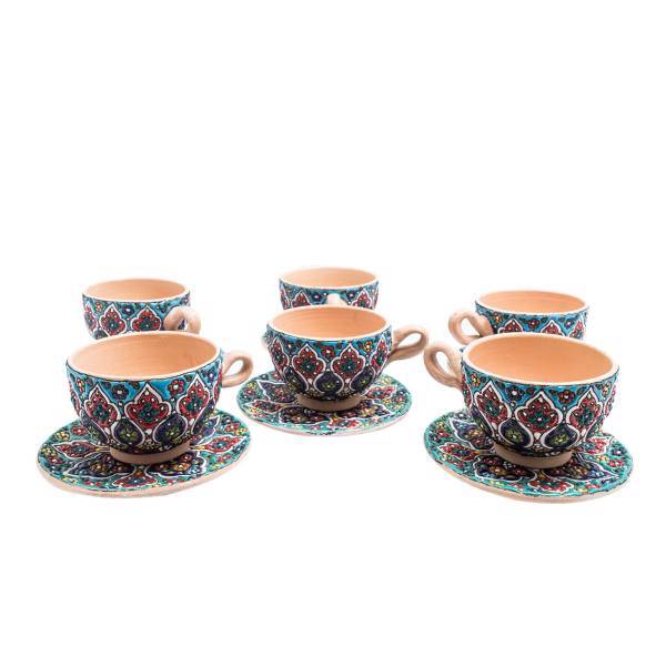 سرویس چای خوری سفالی آرت گالری طرح میناکاری مدل A3038