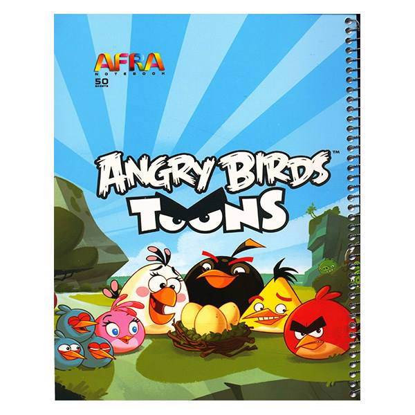 دفتر 50 برگ افرا طرح پرندگان خشمگین جلد شومیز، Afra 50 Sheets Angry Birds1 Design soft Cover Notebook