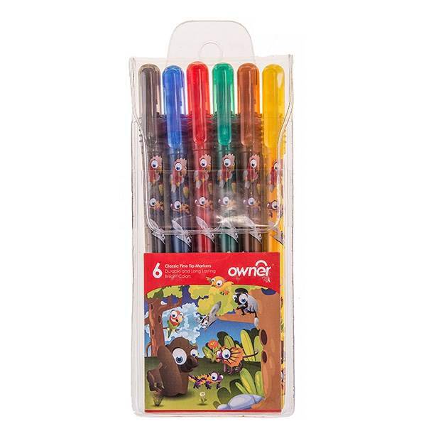 ماژیک رنگ آمیزی اونر مدل کلاسیک - بسته 6 رنگ، Owner Classic Colour Pencil - Pack of 6