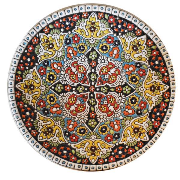 بشقاب سفالی و میناکاری سی دا سایز 20 کد KH02023