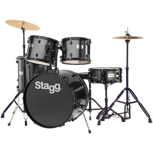 درام ست استگ مدل TIM122B BK همراه با پایه، Stagg TIM122B BK Set Drums