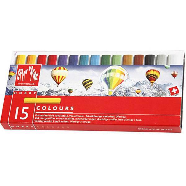 پاستل مومی 15 رنگ کارن داش مدل Hobby، Caran dAche Hobby 15 Color Wax Crayon