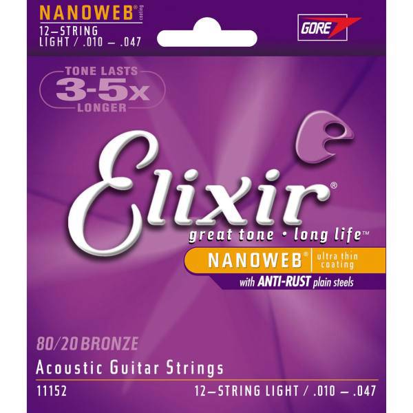 سیم گیتار آکوستیک 12 سیم الیکسیر مدل 11152، Elixir 11152 Acoustic Guitar 12 String