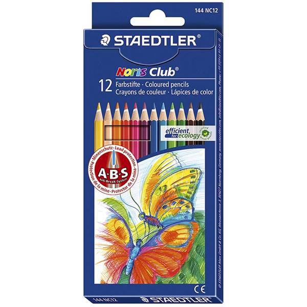 مداد رنگی 12 رنگ استدلر مدل Noris Club، Staedtler Noris Club 12 Color Pencil