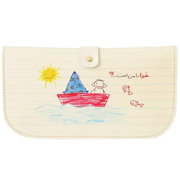 کیف چرم مصنوعی گالری کفشدوزک طرح خدا با من است کد 160028