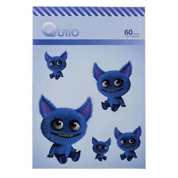 دفتر مشق کوییلو طرح هیولای آبی بانمک 60 برگ، Quilo Cute Blue Monster Homework Notebook 60 Sheets