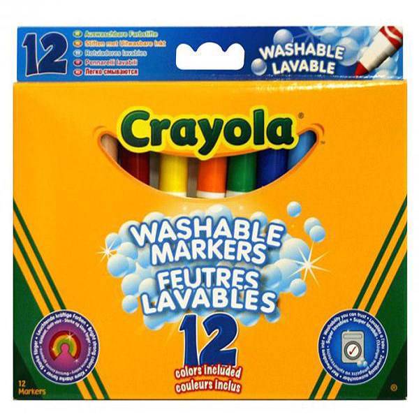 ماژیک رنگ آمیزی کرایولا مدل Washable - بسته 12 رنگ، Crayola Washable Marker - Pack of 12