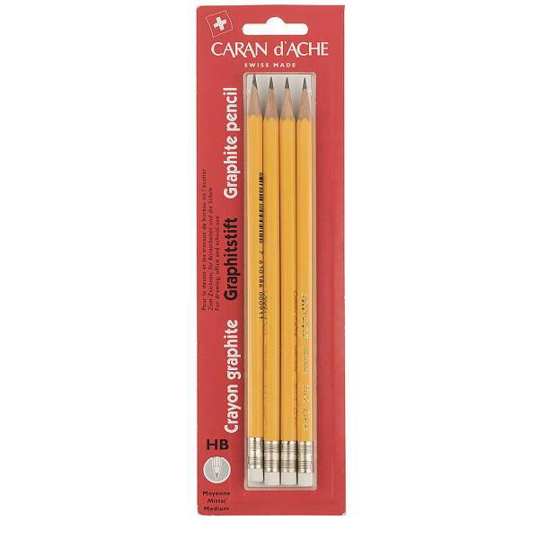 مداد مشکی کارن داش مدل Graphite بسته 4 عددی، Caran dAche Graphite Black Pencil Pack of 4