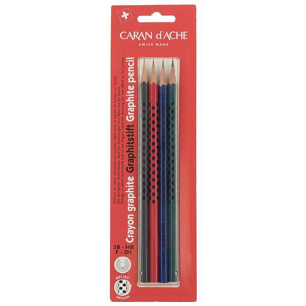 مداد طراحی کارن داش مدل Graphite بسته 4 عددی، Caran dAche Graphite Sketch Pencil Pack of 4