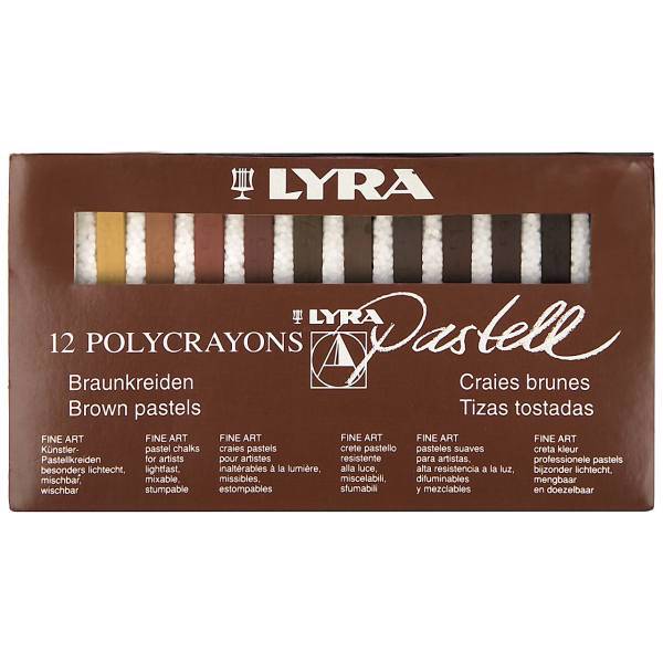 پاستل گچی 12 رنگ لیرا مدل Polycrayons، Lyra Polycrayons 12 Color Chalk Pastell