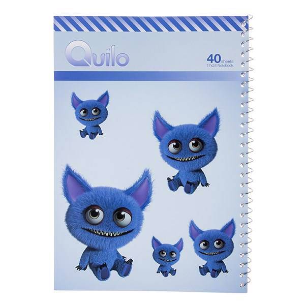 دفتر مشق کوییلو طرح هیولای آبی بانمک 40 برگ، Quilo Cute Blue Monster Homework Notebook 40 Sheets