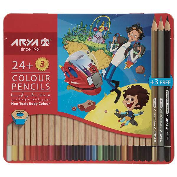 مداد رنگی 24 رنگ آریا مدل 3022، Arya 3022 24 Color Pencil