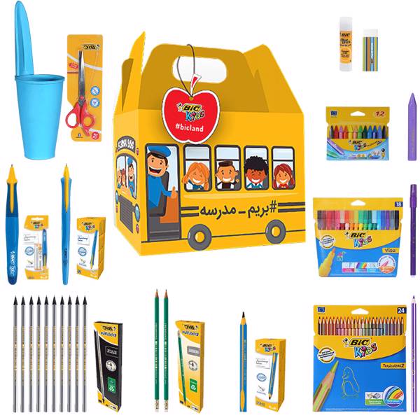 بسته 22 عددی نوشت افزار بیک مدل02 Boys School، Bic Boys School 02 Pack of 22