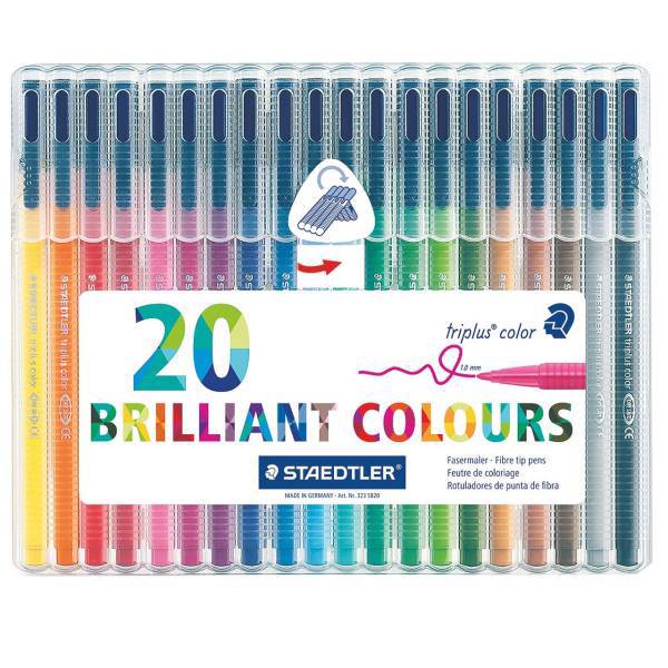 ماژیک 20 رنگ استدلر مدل Triplus Brilliant Colours، Staedtler Triplus Brilliant Colours 20 Color Marker